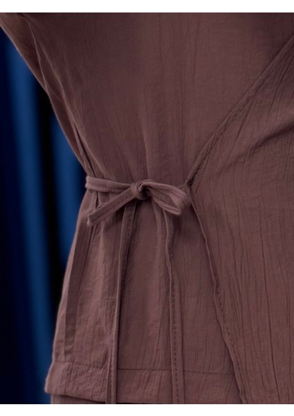 Serona Üstü Kimono Etekli Çilek TAKIM-EK556 Kahve