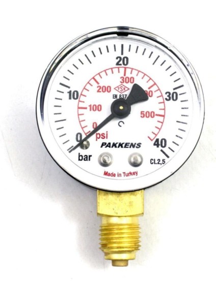 Çap 50 0/40 Bar Kuru Tip Basınç Ölçer, Manometre, Basınç Göstergesi 1/4''
