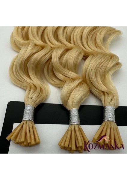 Platin Dalgalı Doğal Keratin Kaynak Saç 60 Adet