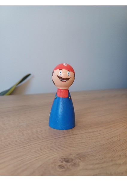 Süper Mario Ahşap Figür Oyuncak Peg Bebek