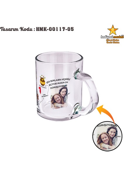 Prens Karakter Temalı Şeffaf Cam Kupa Bardak - HMK-00117-05