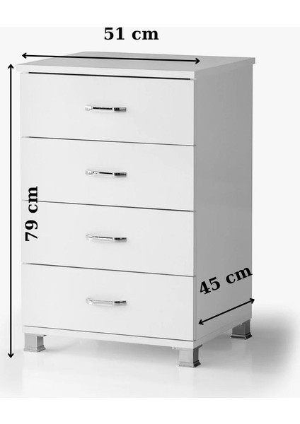 Ekonomik 4 Çekmeceli Mini Şifonyer &komodin