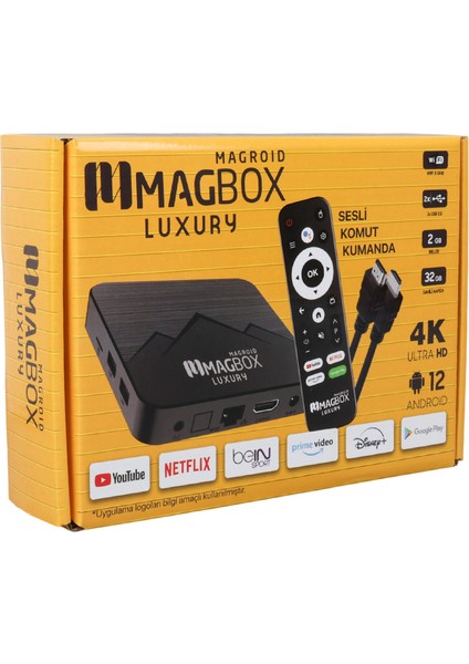 Magbox Magroıd Luxury 32 GB HDD 2 GB Ram Bluetooth 5g Ses Komut Kumandalı Androıd Tv Box (4390)