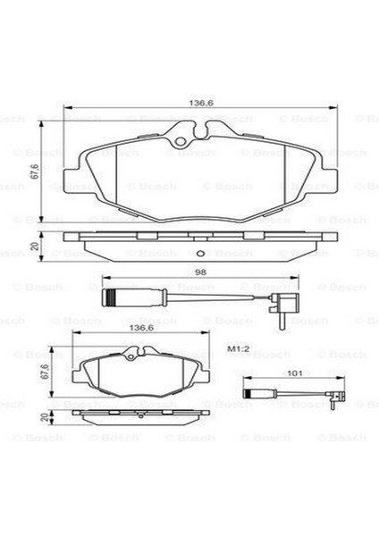 Diskli Fren Balatası Seti; Ön Mercedes E 230 T-Modell 9/2007 - 8/2009 150 Kw 211
