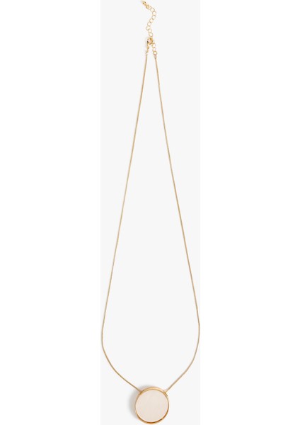 Çelik Karışımlı Geometrik Charm Detaylı Kolye