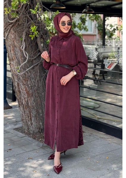 Nurcan Çetin Elbise 25153 Bordo