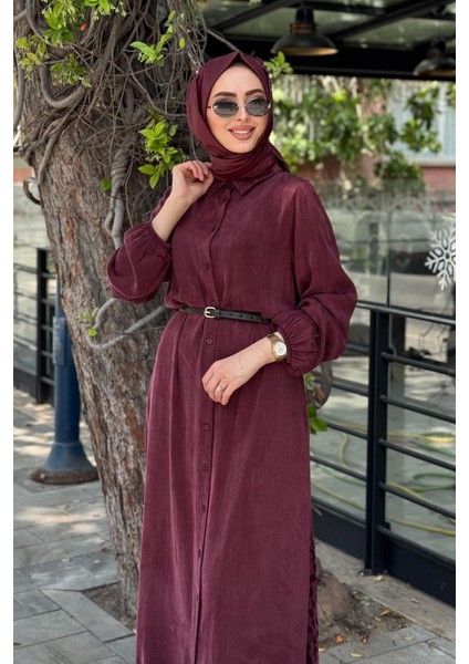 Nurcan Çetin Elbise 25153 Bordo