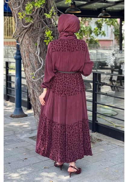 Nurcan Çetin Elbise 25153 Bordo