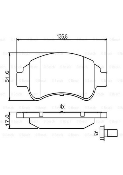 Diskli Fren Balatası Seti; Ön Peugeot 206 Sw 1.6i 16V 3/2004 - 4/2005 79 Kw