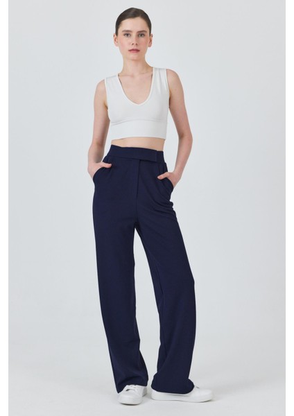 Laci Beli Cırtlı Rahat Palazzo Pantolon 4055A