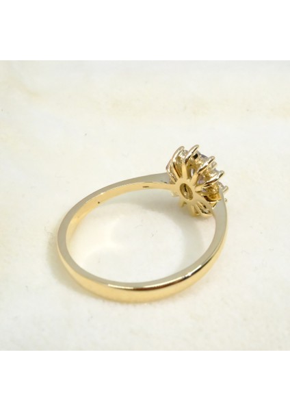 1,05CT Aleksandrit 0.30CT Pırlanta(Signty)Taşlı Anturajlı Vintage Tasarım Modern 925 Ayar Gümüş Yüzük