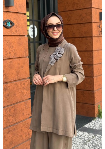 Nurcan Çetin Pantolonlu Takım 25600 Kahve