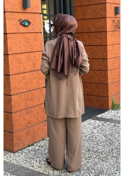 Nurcan Çetin Pantolonlu Takım 25600 Kahve