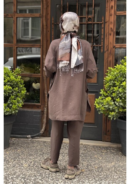 Nurcan Çetin Pantolonlu Takım 25441 Kahve