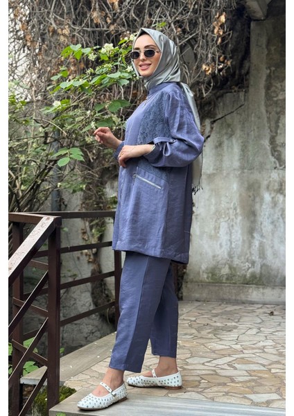 Nurcan Çetin Pantolonlu Takım 25426 Indigo