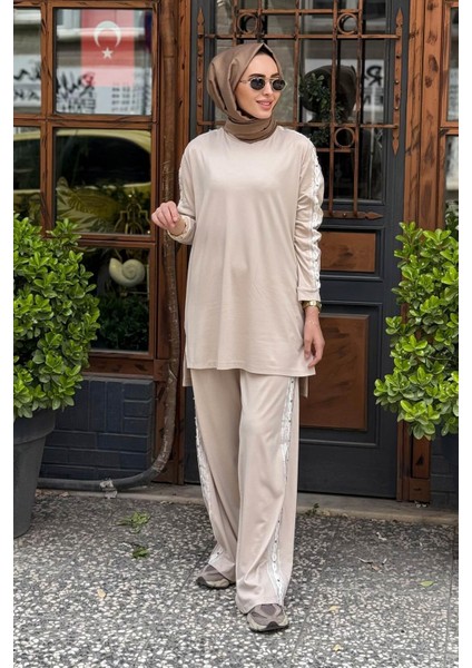 Pantolonlu Takım S-5983 Bej