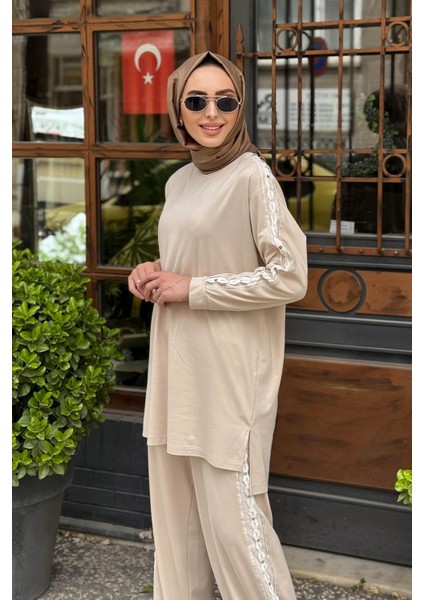 Pantolonlu Takım S-5983 Bej modelleri