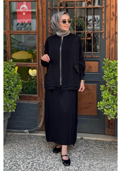 Nurcan Çetin Etekli Takım 25411 Siyah