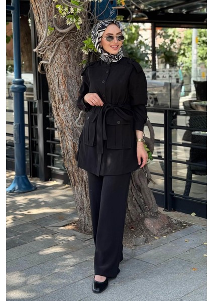 Nurcan Çetin Pantolonlu Takım 25416 Siyah