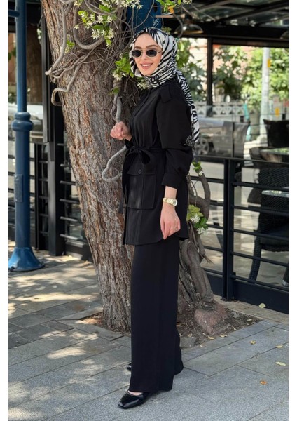 Nurcan Çetin Pantolonlu Takım 25416 Siyah