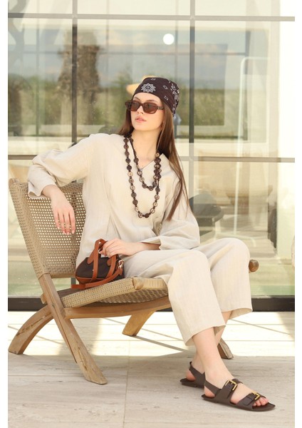 Pamuk Keten Ceket Sedef