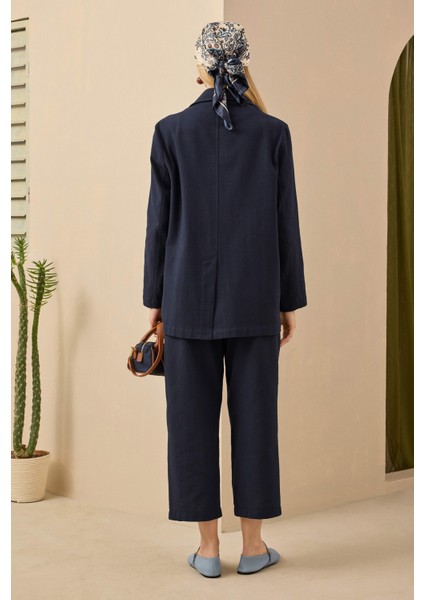 Keten Blazer Ceket Gece Mavi fiyatları