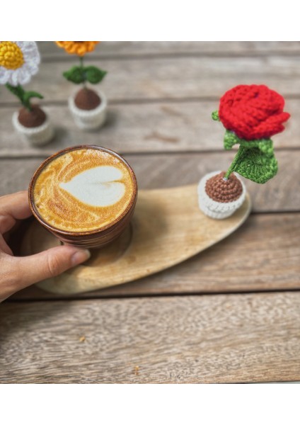 El Yapımı Mini Saksı Çiçek – Masa Süsü Papatya fırsatları