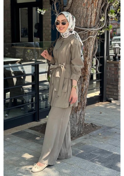 Nurcan Çetin Pantolonlu Takım 25416 Haki