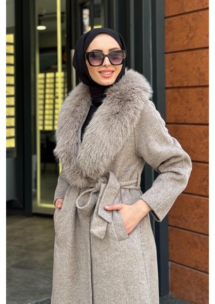 Premium Yün Çıkarılabilir Kürklü Kaban KA-A23-17025A Taş modelleri