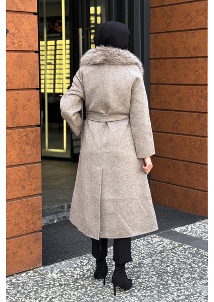 Premium Yün Çıkarılabilir Kürklü Kaban KA-A23-17025A Taş fırsatları