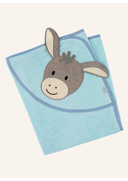 Emmi Kapüşonlu Banyo Havlusu 80X80 Cm, Yumuşak Frottee, Eşek Motifli modelleri