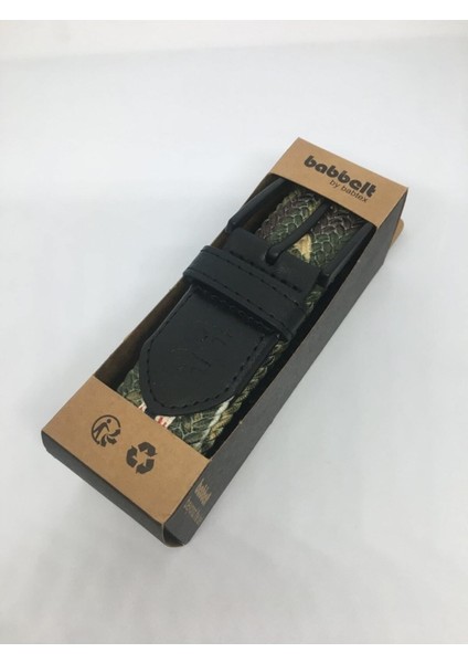 Elastik Örgü Unisex Kemer Yeşil Kamuflaj Desenli