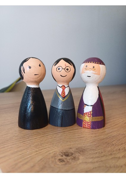 Harry Potter Set Ahşap Figür Oyuncak Peg Bebek