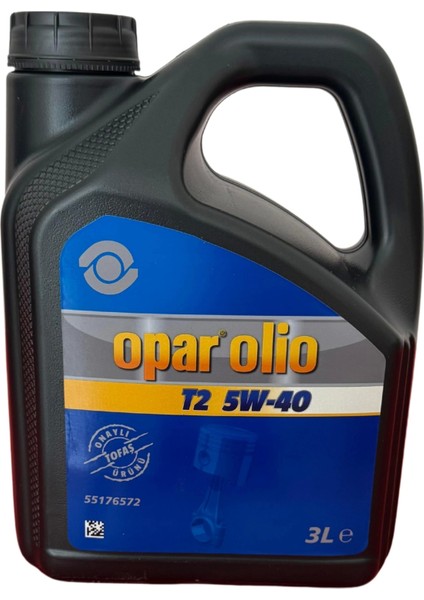 Olıo T2 5W40 3 Litre Motor Yağı Fiat 1.4 Benzin Lpg'li Araçlar Için (Üretim Yılı : 2025 )