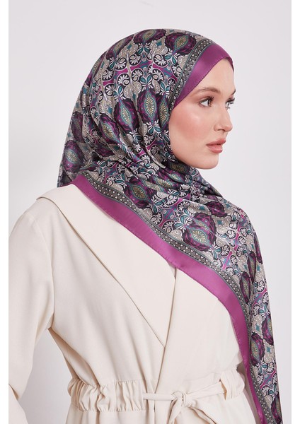 Mürdüm Yansıma Desen Hint Ipeği Şal fiyatları