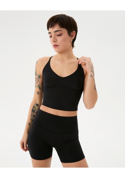 Siyah Recycled Active Spor Sütyen