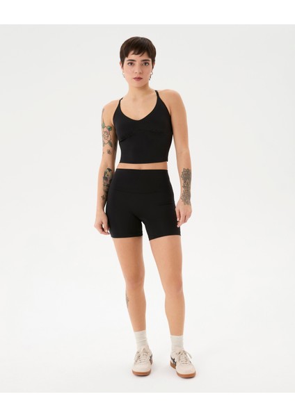 Siyah Recycled Active Spor Sütyen