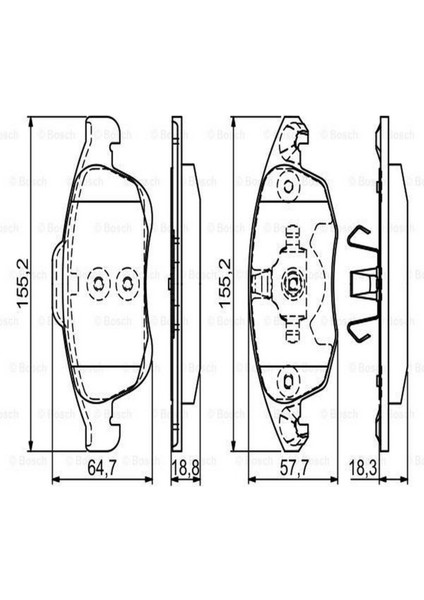 Diskli Fren Balatası Seti; Ön Peugeot 5008 1.6 Hdi 11/2009 - 8/2015 82 Kw T8