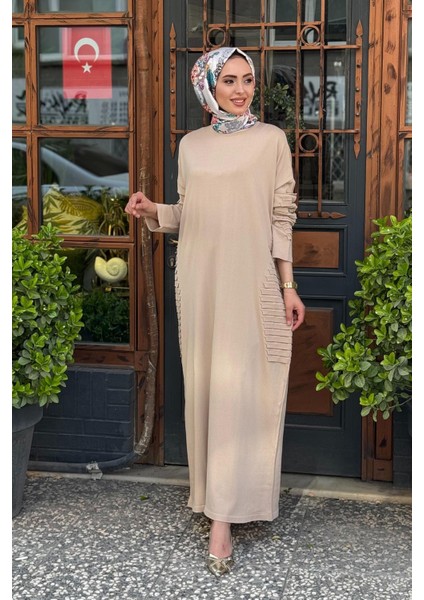 Triko Elbise 7060 Camel