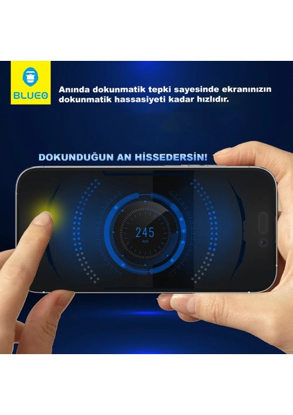 Anti-Dust HD iPhone 15 Pro Max Uyumlu Ahize ve Ekran Toz Çizik Önleyici Cam Ekran Koruyucu Aparatlı