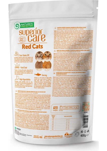 Nature's Protection Superior Care Kızıl/kahverengi Tüylü Kediler Için Tahılsız Ringa Balıklı Kedi Maması 400GR fiyatları