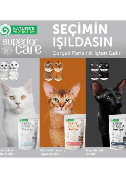 Nature's Protection Superior Care Kızıl/kahverengi Tüylü Kediler Için Tahılsız Ringa Balıklı Kedi Maması 400GR fırsatları