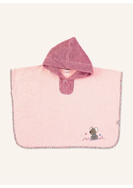 Mabel Poncho Pamuk, Frottee, Kapüşonlu, Fare Mabel Motifli
