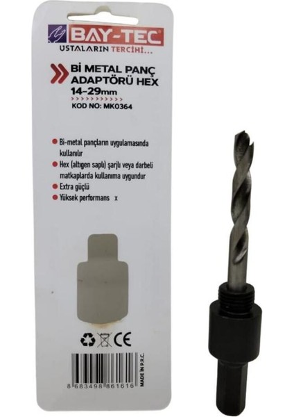Bay-Tec Bi Metal Panç Adaptörü Hex Altıgen 14-29 mm MK0364 fiyatları