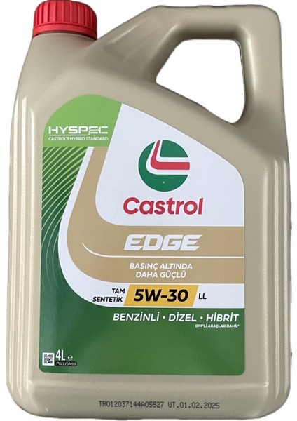 Edge 5W-30 Ll 4 Litre Motor Yağı (Üretim Yılı: 2025)