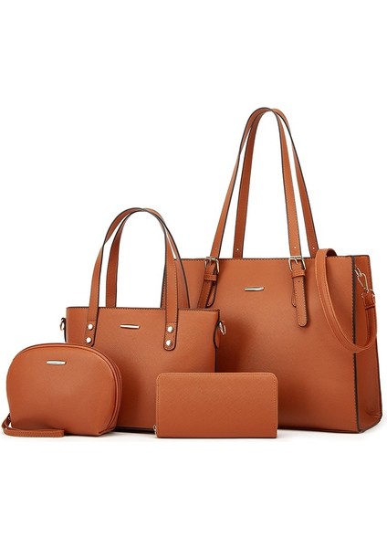 Yeni Moda Çapraz Askılı Basit Anne-Çocuk Çantası Dört Parçalı Anne-Çocuk Çantası Bayan Tote Çanta Omuz Çantası (Yurt Dışından)