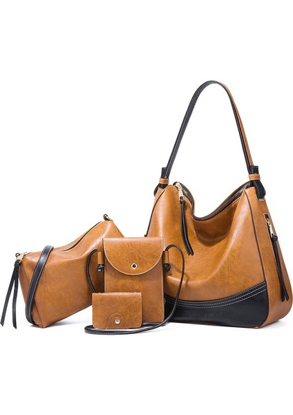 Yeni Moda Çapraz Askılı Basit Anne-Çocuk Çantası Dört Parçalı Anne-Çocuk Çantası Bayan Tote Çanta Omuz Çantası (Yurt Dışından)
