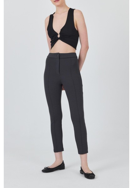 Füme Yüksek Bel Nervür Dikiş Detaylı Tayt Pantolon 6875A fiyatları
