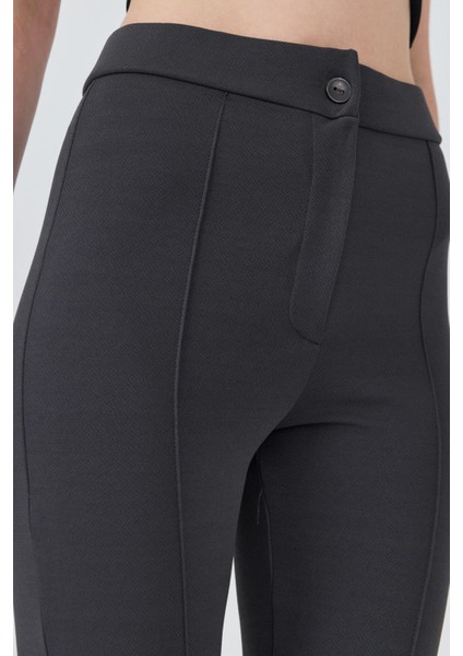 Füme Yüksek Bel Nervür Dikiş Detaylı Tayt Pantolon 6875A fırsatları