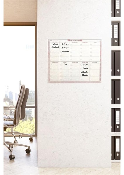 Şeffaf Kendiliğinden Yapışkanlı Kalemli Haftalık Planlayıcı 40CM-50CM (4390)